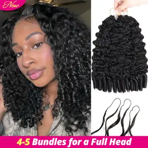 Burmese Curly Human Hair Crochet Extensions Pre-Separated 60g/Pack Miracle Knots Boho Braids, 4-5 Packs for Full Head #HairTutorial #HairStyles #SpringStatements