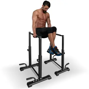 Dip Bar Station Set, 6 Level Adjustable Pull Up Bars, 1200lbs Heave Duty Parallettes Bars, Dip Station for Full Body Workout Fitness