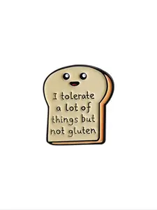 Creative Funny Toast Shaped Brooch, Cute Letter Pattern Brooch, Fashion Accessories for Men & Women, Trendy All-match & Exquisite Brooch for Birthday Gift