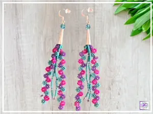 Multi Color Beaded Daisy Flower Earrings, Dangle and Drop, Gifts for Her, Summer Earrings, Dainty Earrings, Daisy Earrings, Flower Earrings