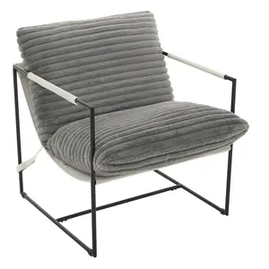 Modern Sling Accent Chair, Plush Shredded Foam Upholstery, Upholstered Comfy Lounge Chair, Ergonomic Lounge Armchair