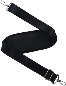 BOMKEE 59" Briefcase Shoulder Strap Universal Replacement Adjustable Bag Straps with Metal Swivel Hooks Bag Strap for Laptop, Camera, Duffle, Sports, Travel, Messenger Bags/Crossbody Bag (Black)