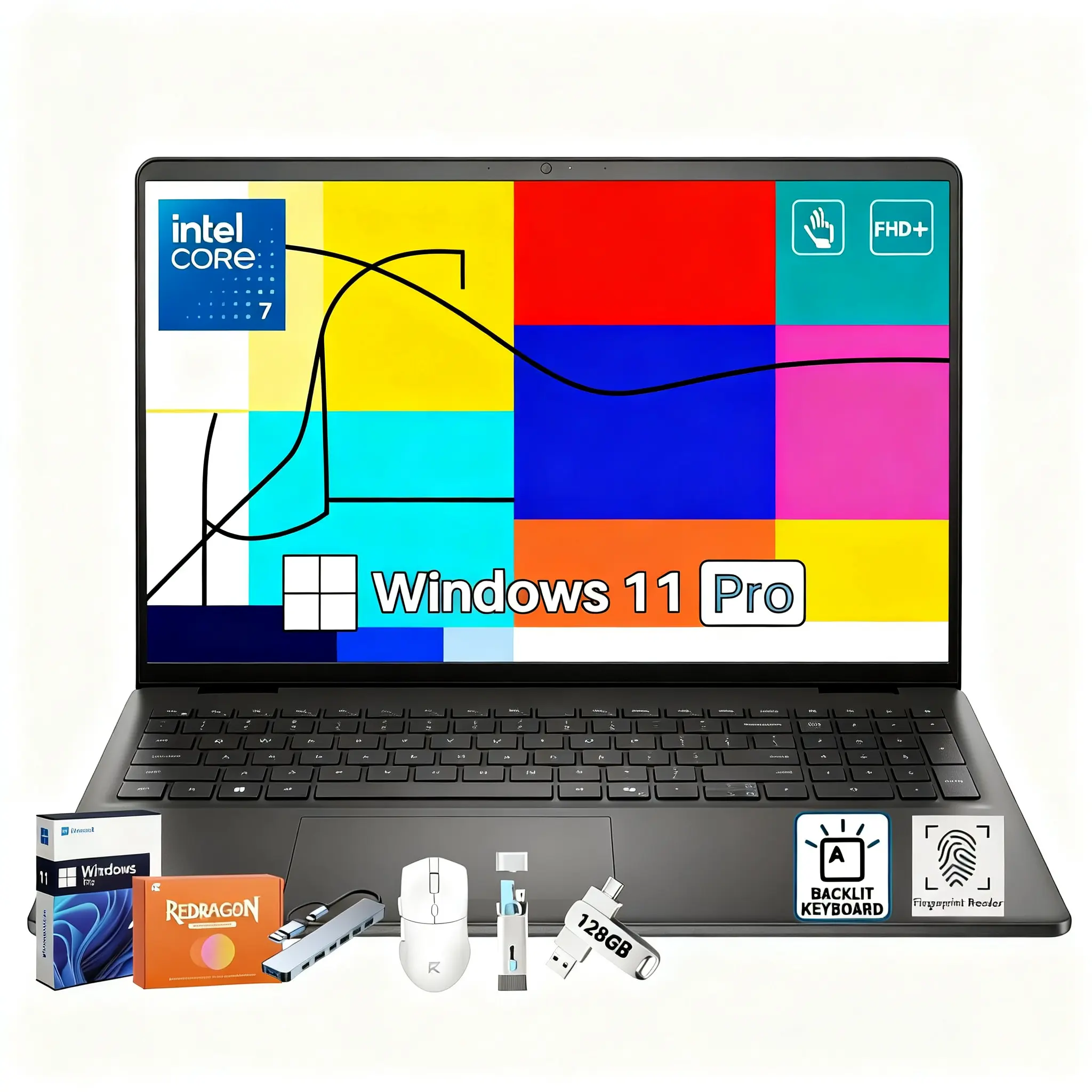 Dell 16 DC16250 Touchscreen Laptop | Intel Core 7 Processor 150U(up To 5.4 GHz) | 16" FHD+ 300 Nits Display | 32 GB DDR5, 2 TB SSD | Backlit Keyboard | Fingerprint Reader | Copilot AI | Windows 11 Pro