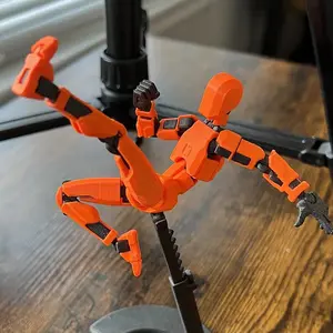 Multi-Jointed Luminous 3D Printed Action Figures Set - Assembled Movable Robot Dolls, Mini Butter Squishies Toys, Pocket-Sized Spring Fidget Toys for Collectors