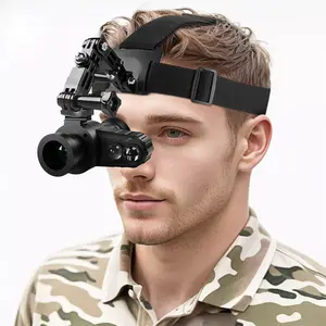 GOYOJO Head-Mounted Night Vision Monocular Goggles with Elastic Head Strap, Default 7X Magnification, NVG Equipment 1148FT Range with Riflescope 1.54 in HD Screen, Rechargeable for Ghost Hunting Camping
