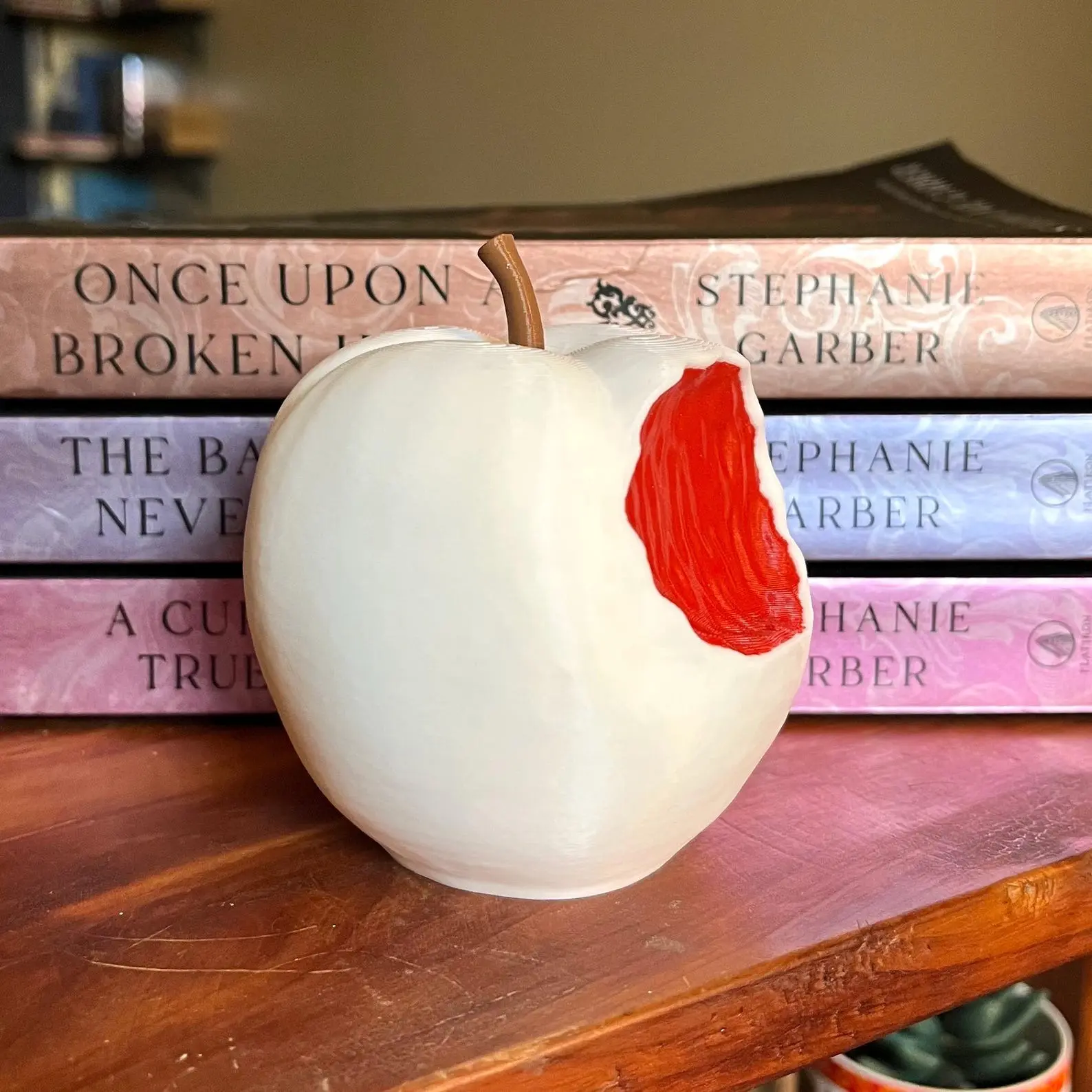 Jacks Apple Bookshelf Decor - Fairy Tale Magical White Apple Figure - OUABH Inspired 3D Printed Bookish Decor