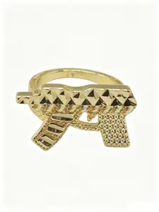 14k Gun-Style Ring, Fashion Rings, Unisex Daily Wear Jewelry, Perfect for Parties and Gifts, Elegant Accessory for Men and Women