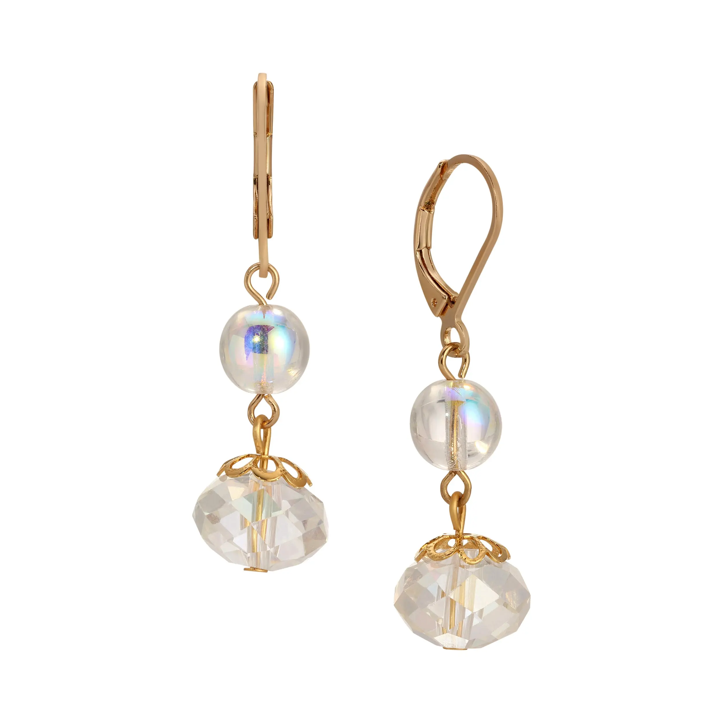 1928 Jewelry AB Crystal Magic Iridescent Dangling Earrings