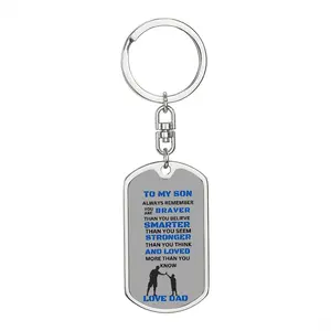 To My Son | Engraved Dog Tag Keychain