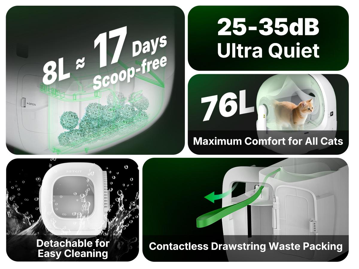 PETKIT PUROBOT MAX PRO2 AI-Camera Self Cleaning Cat Litter Box, 210° Wide Angle Lens, Automatic Cat Litter Box for Multiple Cats, 5G&2.4G WiFi/App Control/Odor-Free PETKIT PUROBOT MAX PRO2 AI-Camera Self Cleaning Cat Litter Box, 210° Wide Angle Lens, Automatic Cat Litter Box for Multiple Cats, 5G&2.4G WiFi/App Control/Odor-Free