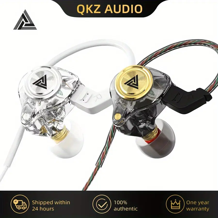 QKZ AK3 FiLe Pro Hybrid Wired Earphones, Wired Electronic Earphones, Bass Monitor HIFI Earphones, Noise Cancelling In Ear Headphones for Sports, Ideal Gifts for Men, Hybrid Hifi Earbuds
