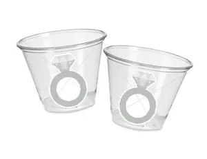 WEDDING FAVOR CUPS -Wedding Party Cups Wedding Decorations Wedding Party Favors Wedding Party Supplies Wedding Ring Cup Rehearsal Dinner Cup