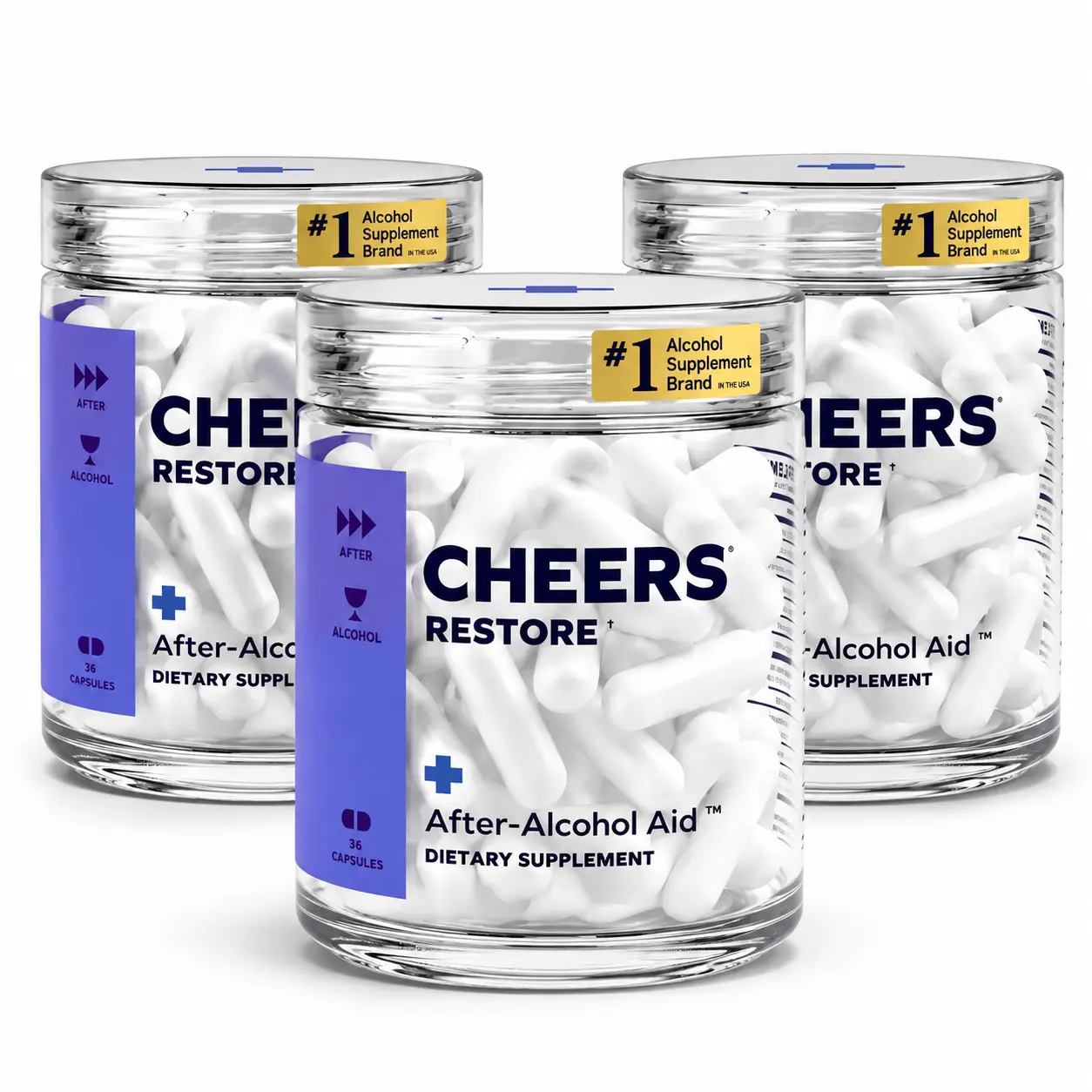 Cheers Restore | Supplement with DHM + L-Cysteine | 12 Doses | 36 ct