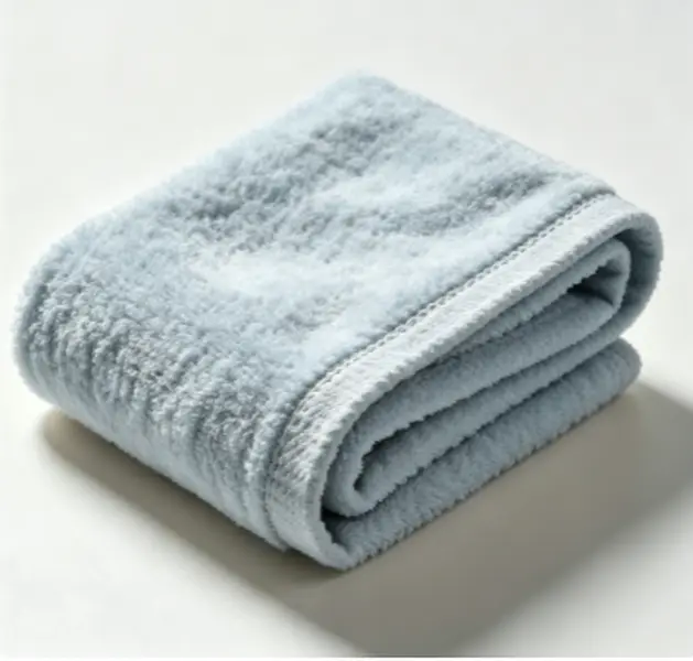 Brand New Sealed with Original Package Unisex Soft Coral Fleece Towel Light Blue Color Highly Absorbent Quick Drying Face Towel for Bathroom Daily Home Use
