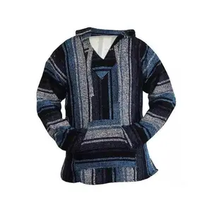 Men’s Mexican Baja Hoodie Hippie Surf Poncho Sweater Pullover Casual Top