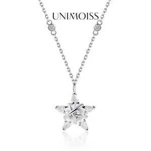 UniMoiss Knotted Star Pendant Necklace Cubic Zirconia Necklace Daily Costume Jewelry Accessories Perfect Birthday Wedding Anniversary Gifts for Women