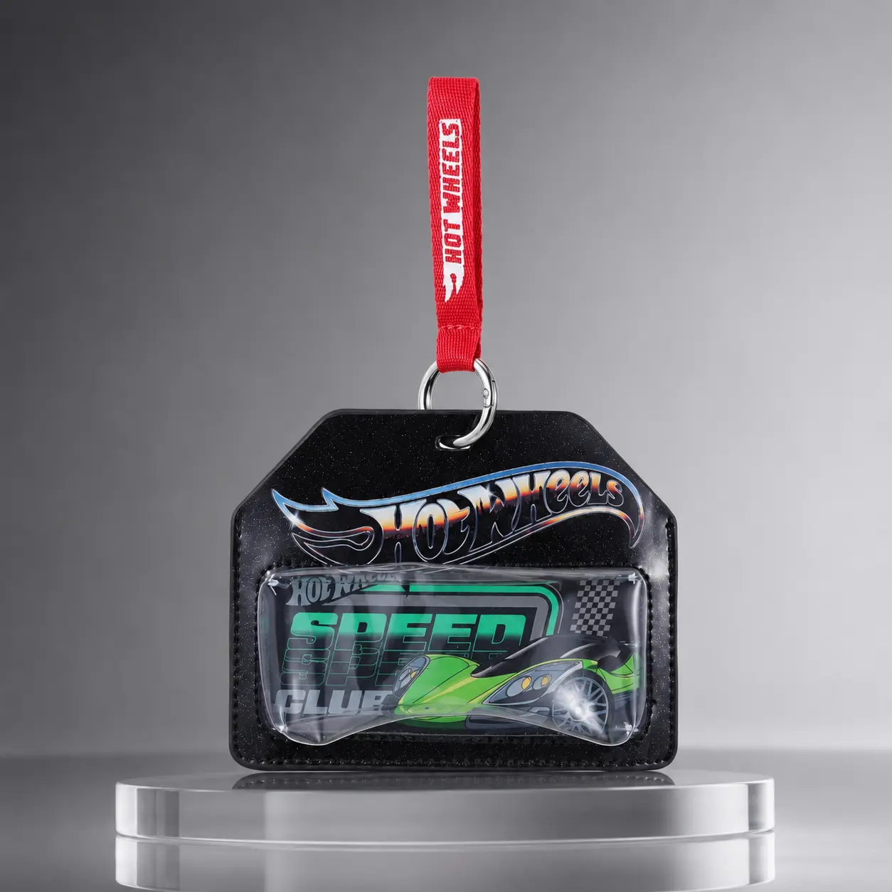 MINISO  Hot Wheels Series Color-Block Leather Display Bag Charm | Stylish Premium Backpack Charm | Premium Backpack Charm & Bag Accessory