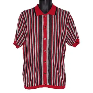 Lavane Button-Down Shirt # MS4 Red