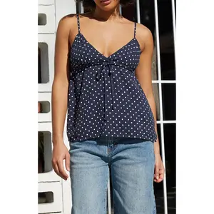 John Galt Women's Blue Polka Dot Edith Tank Top