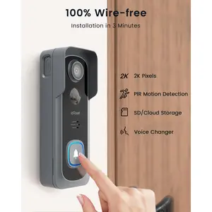 2024 ieGeek 2K Doorbell Camera Wireless - Video Doorbell with Chime Ringer, Smart Wifi Doorbell AI & PIR Motion Detection, 2 Way Audio, Voice Changer, SD Card Storage with No Subscription, Works with Alexa