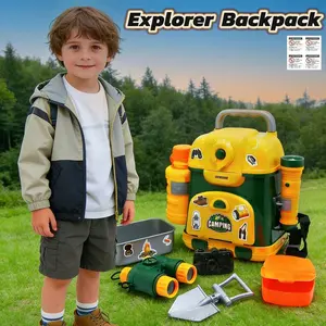 Child Outdoor Exploration Kit, Realistic Telescope + Camping Backpack, Essential for Outdoors, Spring Break Adventure Toy