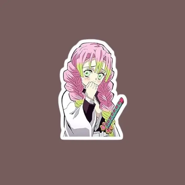 Demon Slayer Nezuko Sticker, Cute Anime Kimetsu No Yaiba Kawaii Mitsuri Hashira Stickers, Graphic Decals for Scrapbooking, Water Bottles, Cell Phones, Laptop, Anime Fan Gift