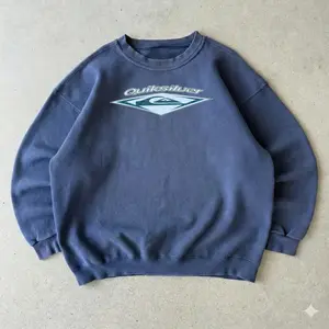 "Quiksilver Performance Boardriding" Sweatshirt - Vintage Surf Graphic Crewneck, Retro 90s Streetwear Pullover, Oversized Acid Wash Jumper, Beach Vibes Graphic Tee, Shortsleeve, basic tops, Fabric Cotton, Women's Top, Menswear Top, Gifs, Streetwear