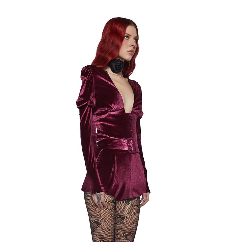 Chic Manners Velvet Romper - Pink