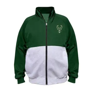 Big & Tall Fanatics Split Green Milwaukee Bucks Sweatshirt Jacket