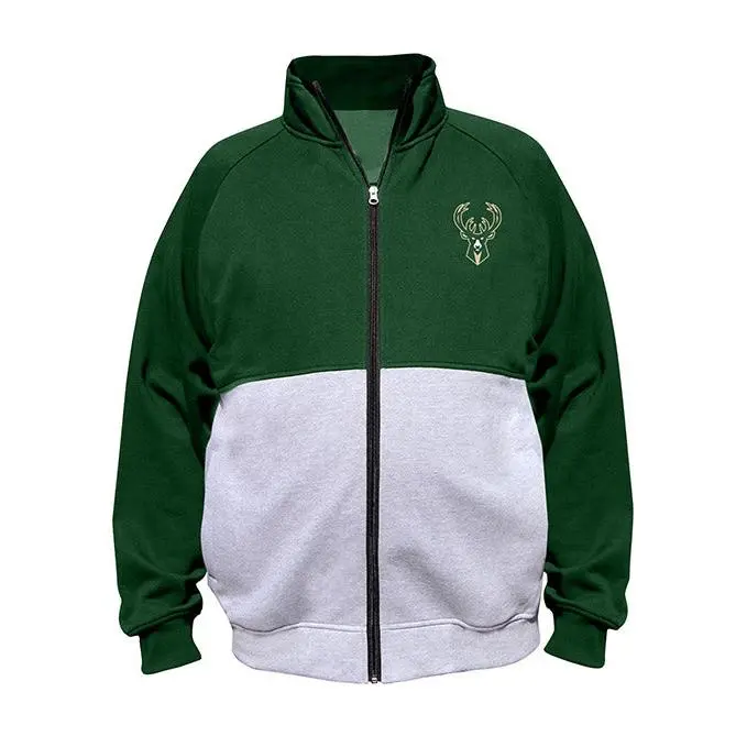 Big & Tall Fanatics Split Green Milwaukee Bucks Sweatshirt Jacket