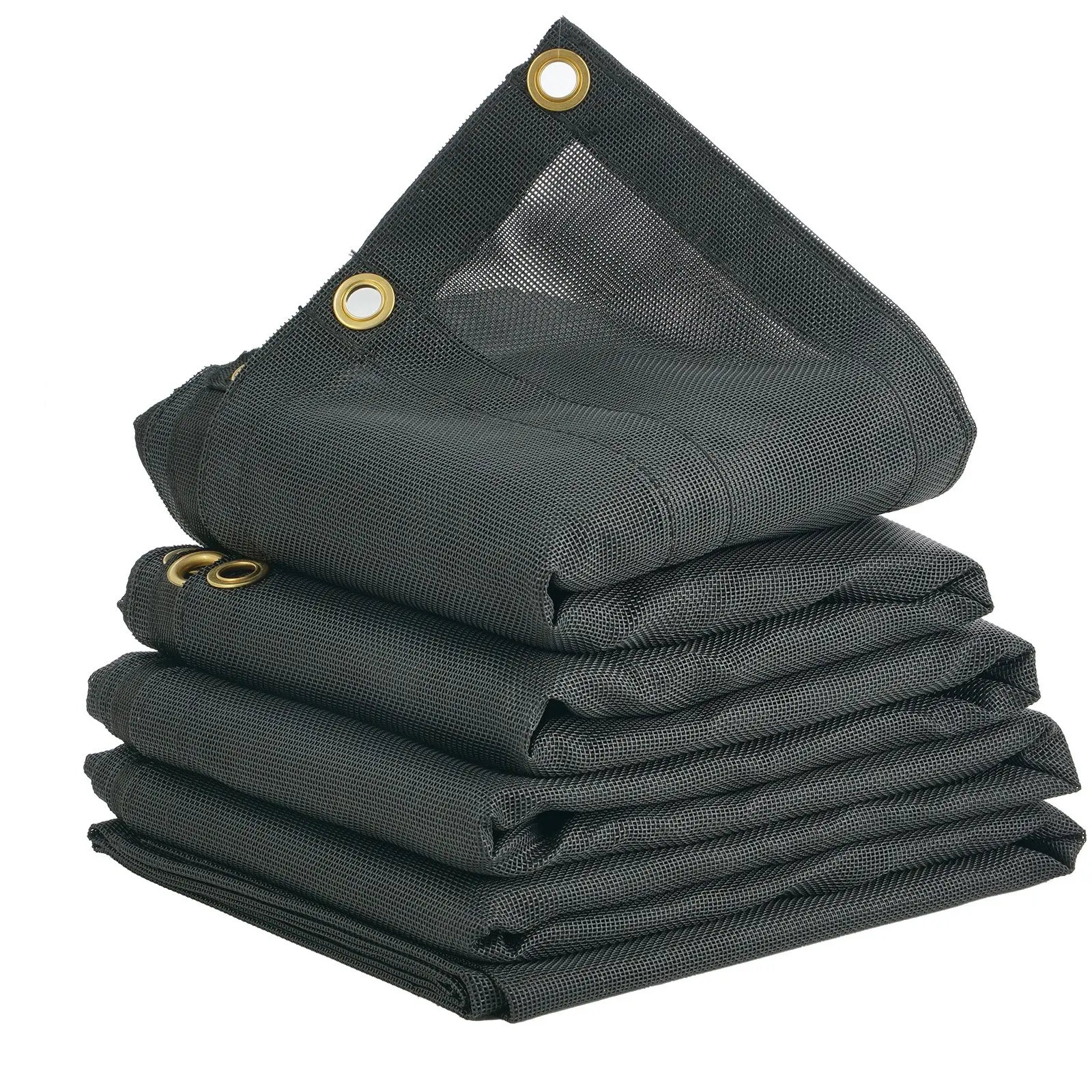 VEVOR Heavy Duty Dump Truck Mesh Tarp, 7.5 x 18 ft PVC Coated Black Cover, 5.5 18oz Double Pockets, Brass Grommets, Reinforced Double-Needle Stitch Webbing for Manual/Electric Dump Truck Systems, Dump Truck Tarp