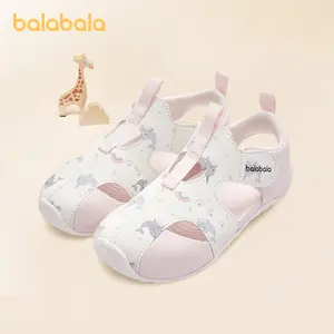 Balabala children's shoes children's sports sandals boys girls shoes breathable 2025 summer new wrap toes shoes non-slip Footwear Comfortable Quick drying barefoot toe protection wide toe