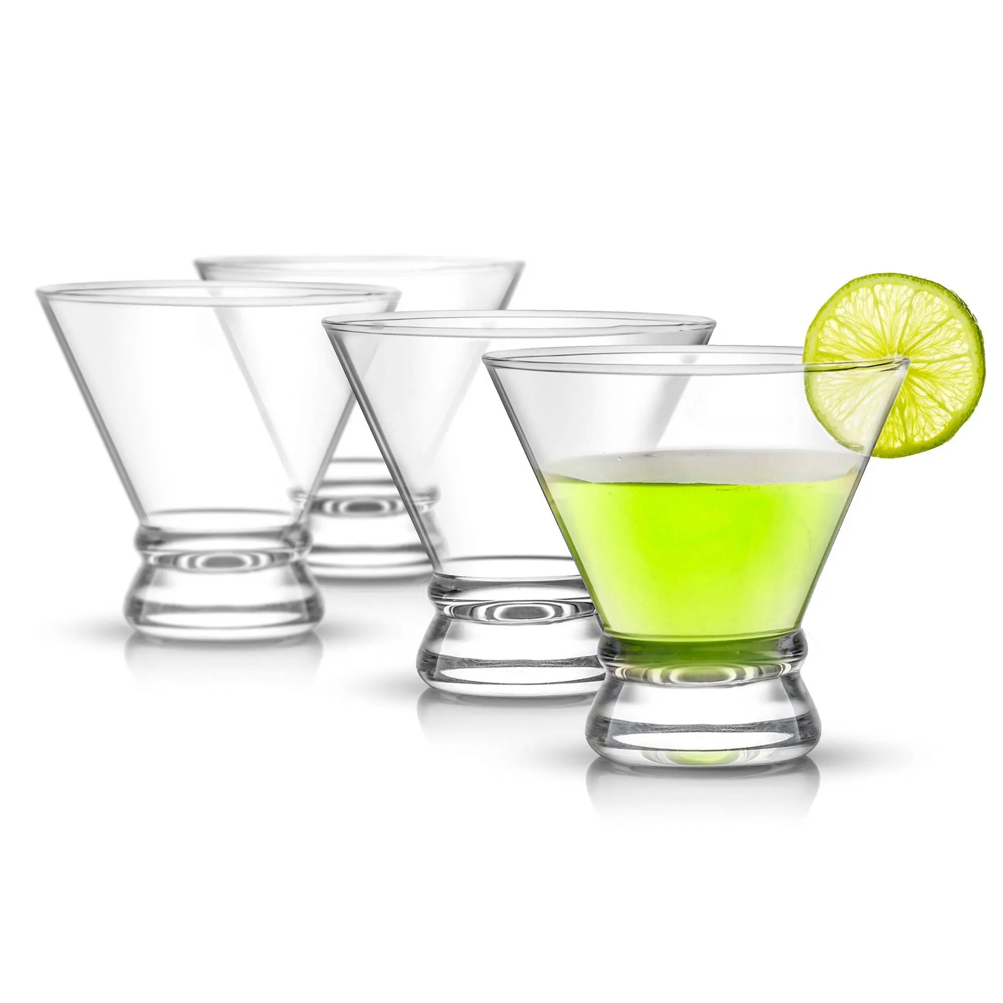 Afina Set of (4) 8-oz Crystal Stemless Martini Glasses Afina Set of (4) 8-oz Crystal Stemless Martini Glasses