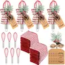 6/12 Sets Christmas Whisk Gift Set for Neighbors, Teachers, Coworkers- Stainless Steel Whisking Tools with Snowfall Pine Branches or Red Waffle Towels, DIY Stocking Stuffers, Office Cookie Exchange Gifts & Ladies Party Favors, Christmas Tree Ornaments