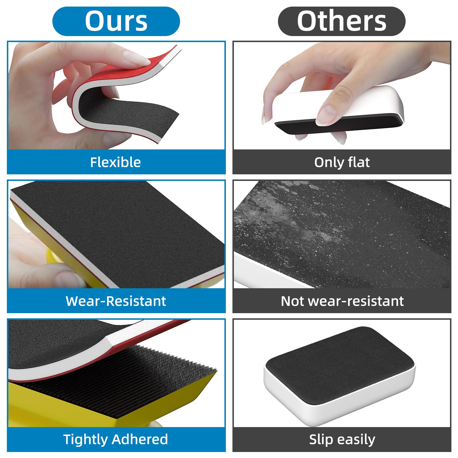 24-Piece Multiple Grits Polishing Sanding Sponge Set, 3x4in Dry-Wet Blocks (120/180/240/320/400/600 Grits) - Soft Foam Handheld Sanders with Comfortable Grip, Fine Finish for Metal Polish, Furniture Finishing, Reduces Fatigue, Father's Day Gift