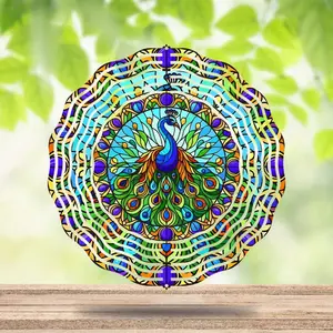 Peacock Windmill Rotation - 10-inch large-sized metal 3D power suspension decoration, the perfect gift for ladies, mothers, grandmothers, wives - indoor/outdoor Mother's Day decoration item