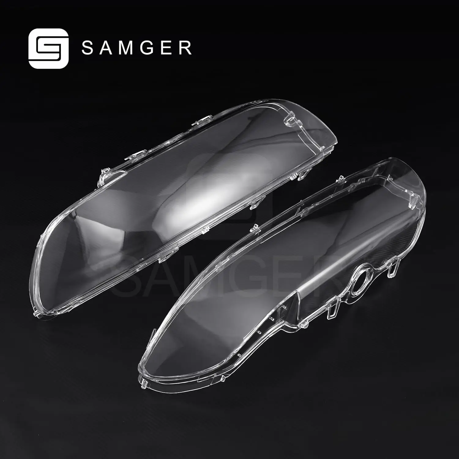 Samger 2Pcs Left Right Side Headlight Headlamp Lense Clear Lens Cover Replacement Fit for BMW E39 Facelift 525I 528I 4Door 1996-2003