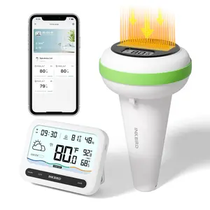 Pool Thermometer with 7-in-1 WiFi Gateway|   Indoor Temperature Humidity Monitor with Data Export|   Swimming Pool Thermometer for, Pond