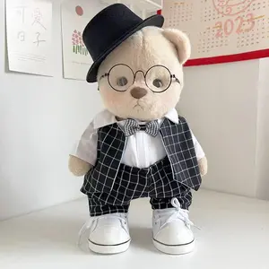 Clothes For 30cm Plush Toys Kawaii Plush Bear Doll Clothing Soft Bear White Brown Comfortable Cute Teddy Bear Kids Gift