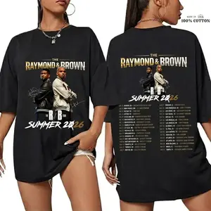 [New 7 shows] 2026 Tour Raymond & Brown R&B Tour Men T Shirt Unisex 100% Cotton Short Sleeve Y2k Oversized Tee Fashion Tops, Apparel, Print