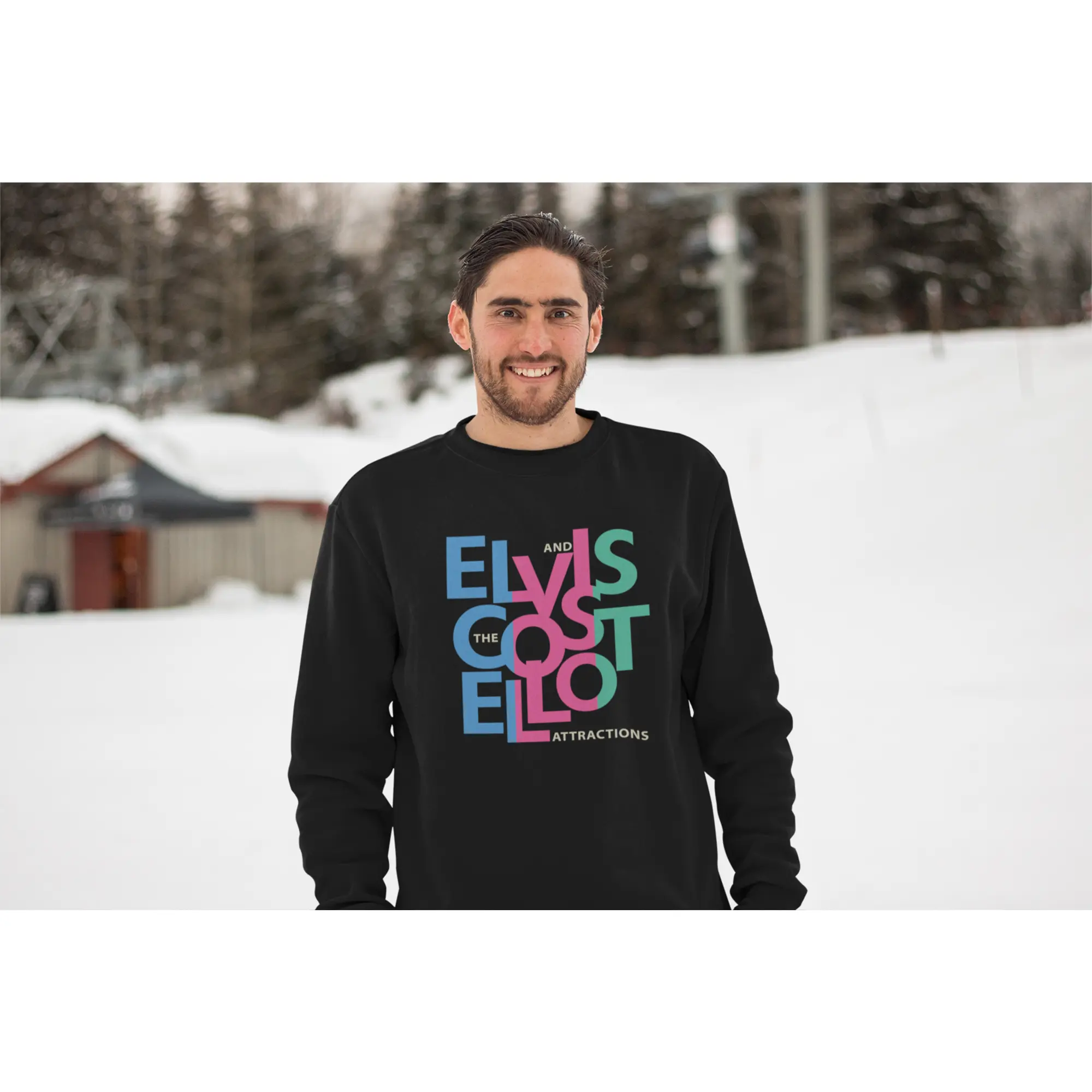 MUSICIAN GUITAR ELVIS COSTELLO SWEATSHIRT & HOODIE, DTG Digital Print, ALL SIZE, 50% Cotton 50% Polyester
