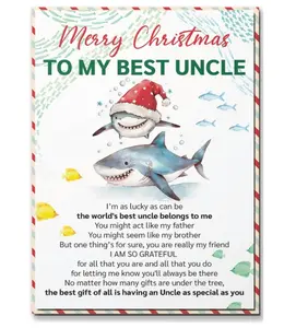 Christmas Card for Uncle, Uncle Merry Xmas Greeting Card with Envelope and Seal