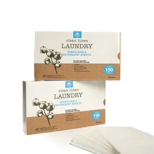 Clean Linen Laundry Dissolvable Detergent Sheets - 100 Loads No Mess No Waste Plant-Powered Clean