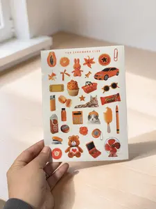 PNG scrapbooking Sticker Sheet | Orange, red & pink!