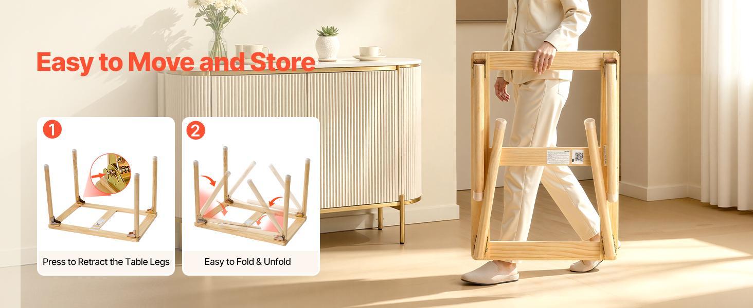 VEVOR Pine Folding Activity Table for Toddlers, Foldable Wooden Play Desk with Double-Sided Board, Storage Bins, Non-Slip Feet, Toddler Art Desk for Kids' Sand-Water Play, Drawing, Studying#BackToSchool