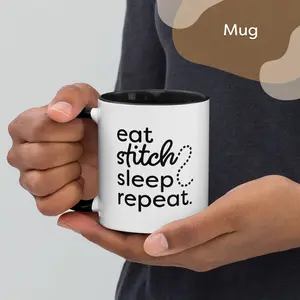 "Stitch Repeat" - Ceramic Mug