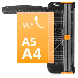 Firbon A4 Paper Cutter 12 Inch Compact Straight Safety Trimmer Portable Scrapbooking Tool with Side Ruler for Cardstock, Label, Photo, Postcard