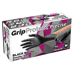 Black Nitrile Powder Free Barber Gloves 5mil