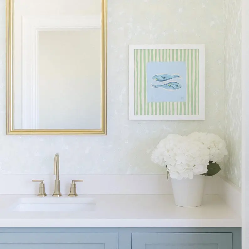 Sardine Fish Wall Art – Grandmillennial Modern Southern Decor, Cozy Coastal Kitchen Print