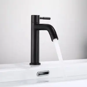 Single Cold Water Faucet, Stainless Steel Material, Bathroom Vanity High Small Water Grifo Basin Faucet, Durable and Stylish Design, Faucets For Bathroom Sinks